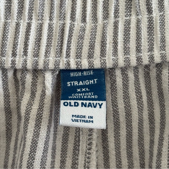 Old Navy High-Rise Linen Blend Pants Size XXL Straight Leg Casual Stretchy Waist - Picture 12 of 15